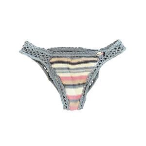 SHE MADE ME striped crochet bikini bottom boho free people shell swim beach